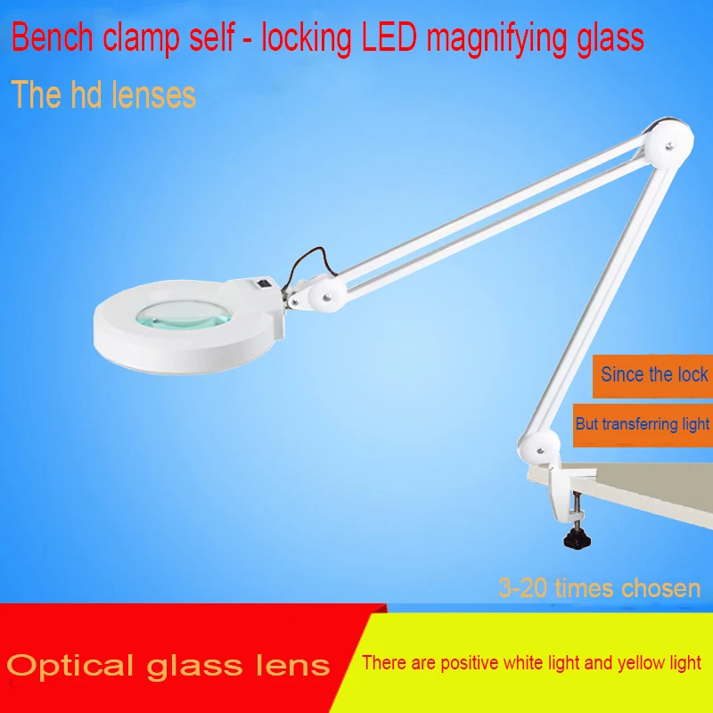 

Flexible Magnifying Glass 22W Dimmable LED Light Third Hand Soldering Tool Desk Clamp 10X/30X Magnifier Welding/Repairing Lamp