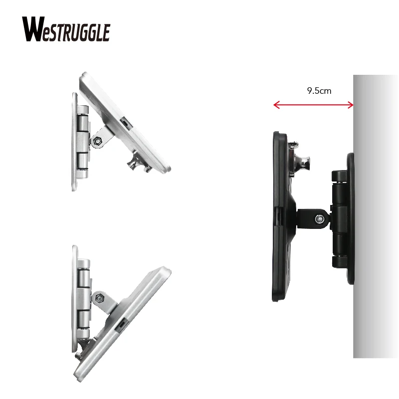 Suporte de parede para tablet com dobra para iPad de 10,2 polegadas (9a,8a,7a geração.), Estender braço giratório ajustável com trava e chave, Multi,