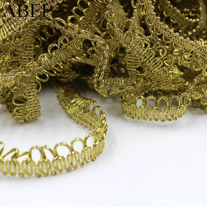 100Yards 18MM Golden Wave Sewing Lace Centipede Braided Curve Lace Ribbon Dance Costume Cosplay Clothes Accessories Home Decor