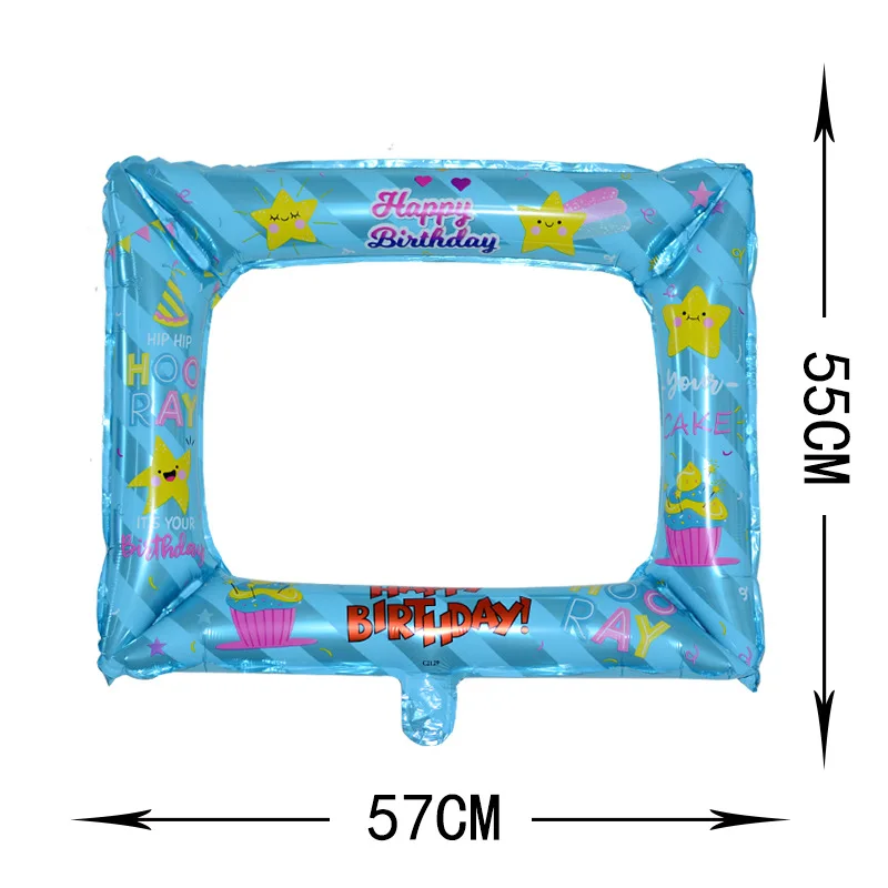 1pc photo frame aluminum film balloon birthday birthday photo prop balloons baby baptism party decoration  Polka dot ball