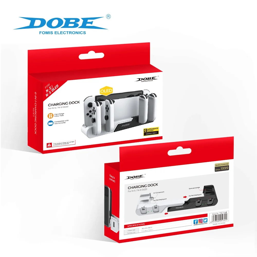 แบบพกพา6 In 1 Charger Station สำหรับ Ns Switch Oled คอนโทรลเลอร์ Joycon ที่อยู่อาศัยแท่นชาร์จ4 Joycon 2เกมยืน