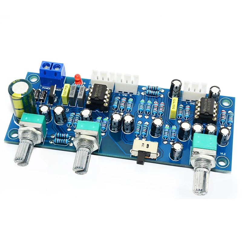 

2.1 Channel Subwoofer Preamp Board CIRMECH Low Pass Filter Pre-AMP Amplifier Board NE5532 Low Pass Filter Bass Preamplifier