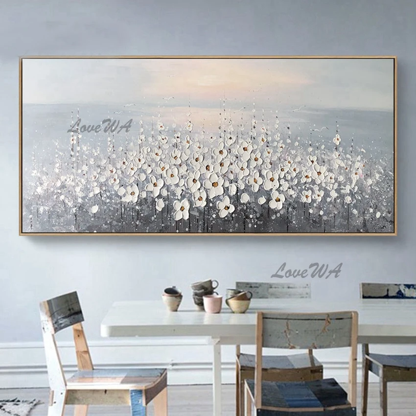 

Palette Knife Flowers Canvas Oil Painting, Wall Picture Art, Pure Hand Painted, Outdoor Landscape Paintings, Decor Art On Canvas