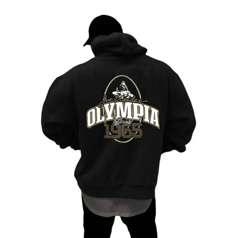 

OLYMPIA Autumn winter Men's Fashion New Orsay Commemorative Fitness Hooded Sweatshirt Trend Olympia Casual Running Sports Tops