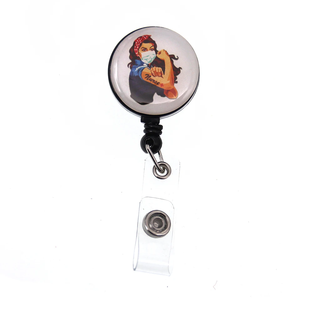 

20pcs/lot Free Shipping Cheap Epoxy Interchangeable ID Badge Reel For Nurse Accessories