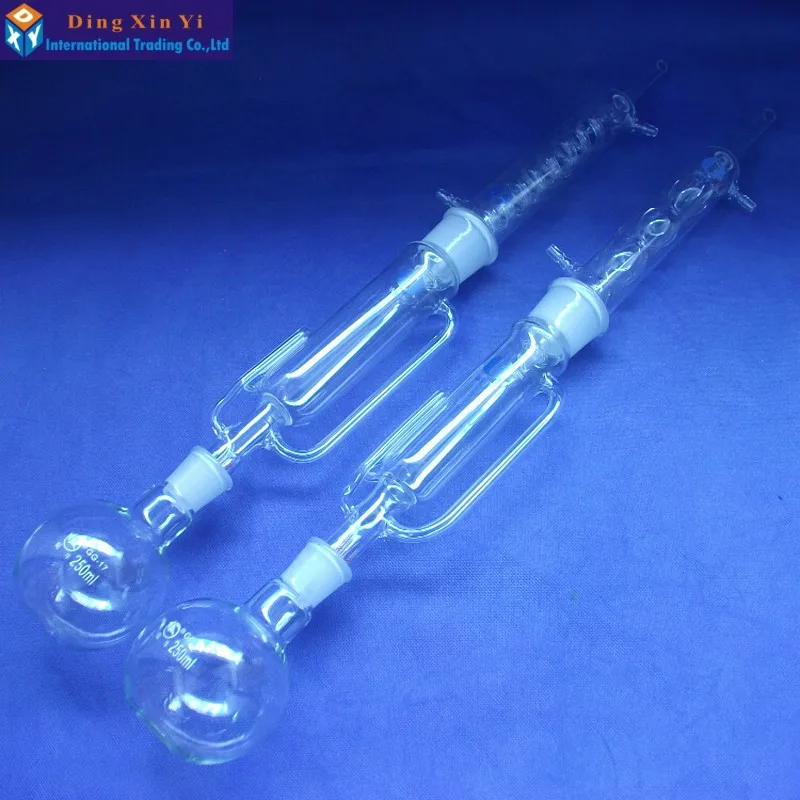 150ml/250ml/500ml Lab Glass Soxhlet Extractor condenser and extractor body with coiled/bulbed,Lab Glassware Kit