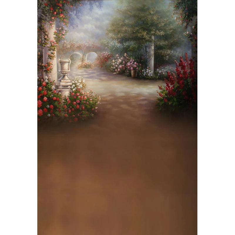 Mocsicka Old Master Fotografie Kulissen Vintage-Stil Hintergrund für Fotostudio Fotografen Blume grün Treen CM-0530