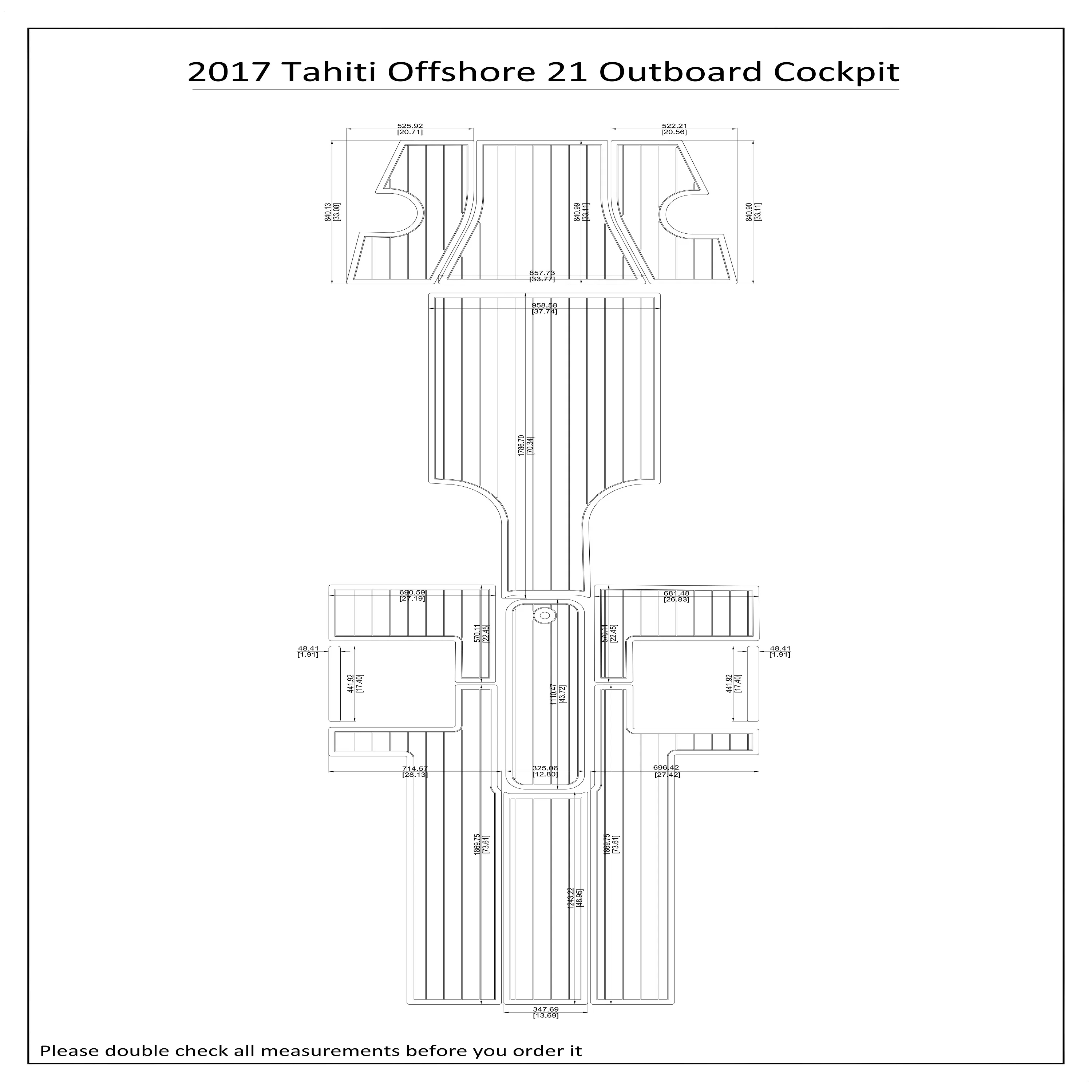 

2017 Tahiti Offshore 21 Outboard Cockpit Boat EVA Faux Foam Teak Deck Floor Pad