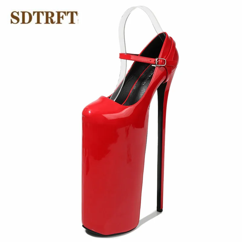 SDTRFT New Designer Stilettos platform Crossdresser 30cm Ultra High Thin heels Girl\'s shoes woman Lolita Uniform Buckle pumps