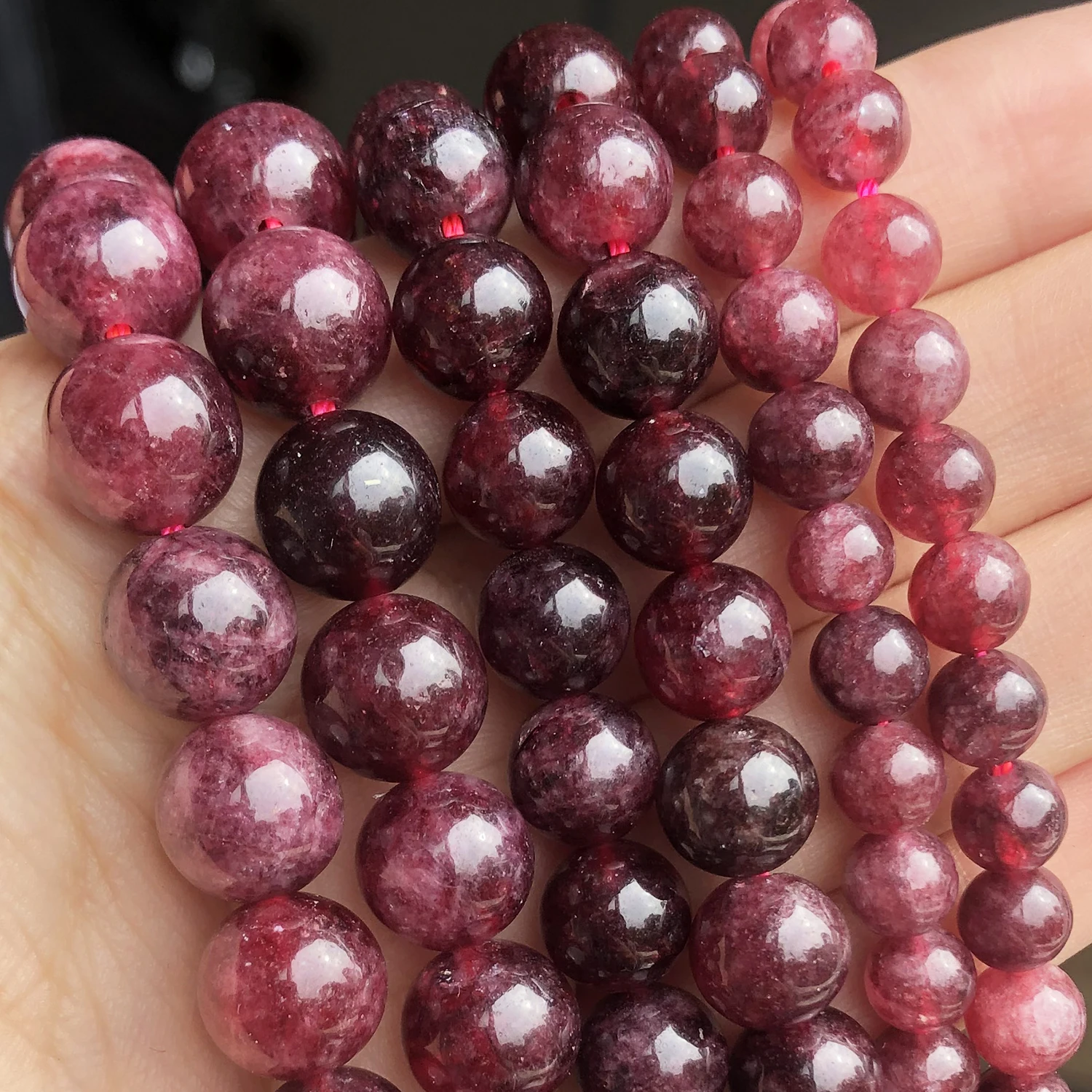 Natural Stone Dark Red Garnet Quartz Round Loose Beads for Jewelry Making Diy Bracelet Accessories 15\'\'Inches Pick Size 6 8 10mm