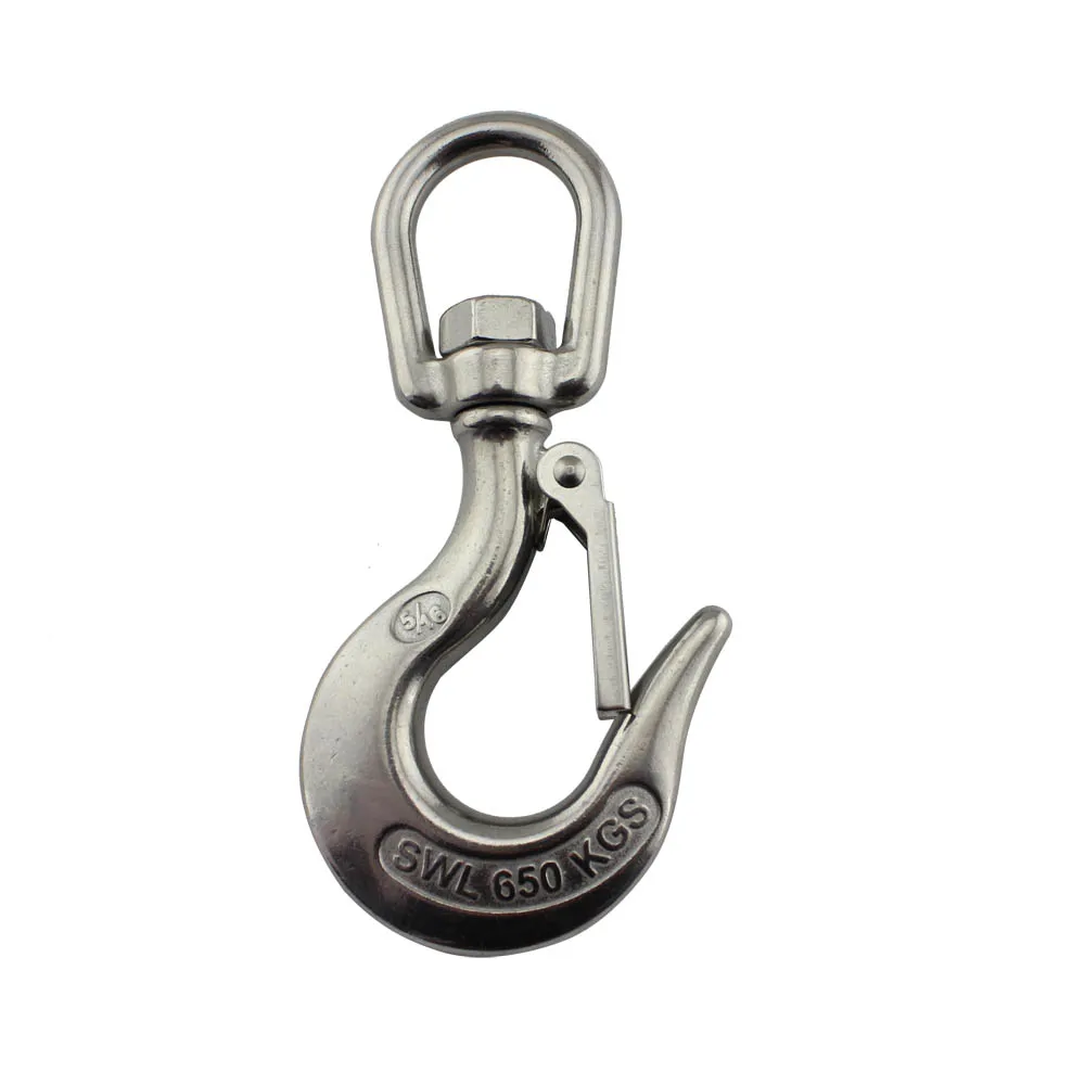 1/2 Inch,  2 pieces per lot/pack, Safety Working Load 1.5 Ton, Stainless Steel  Swivel Snap Cargo Hook,