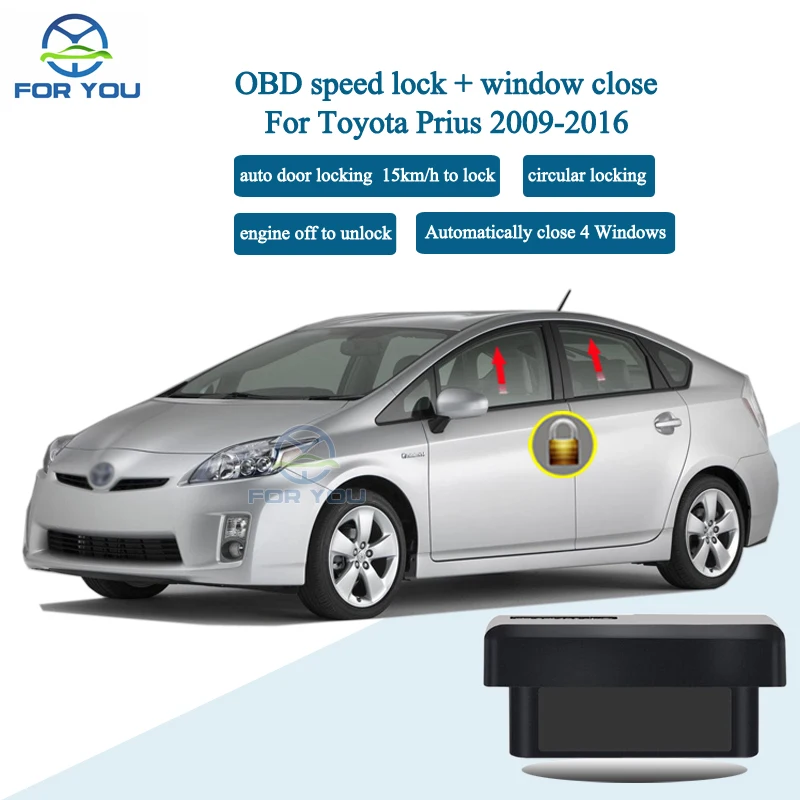 FORYOU OBD Car Window Close Closer  Speed Lock Unlock  Device For Toyota Prius 30 2009-2016/ Prius Plus 2009-2016 Plug And Play