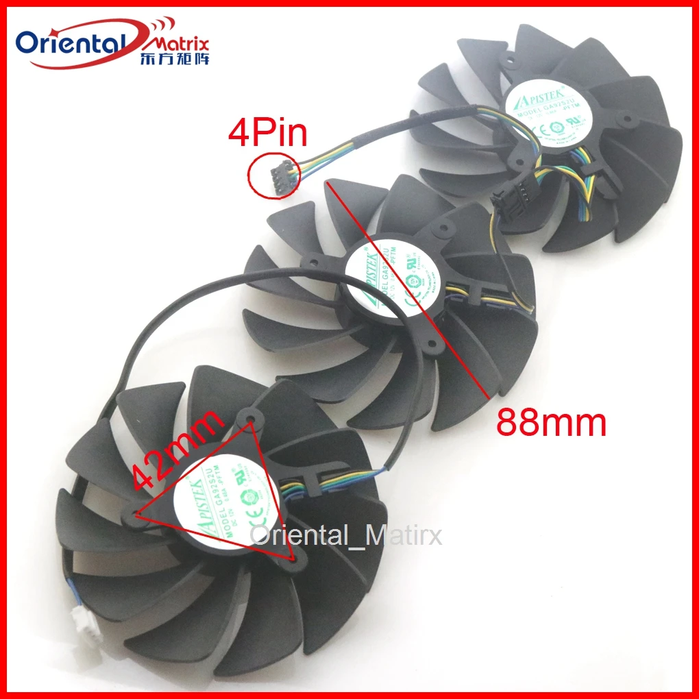 3pcs/lot GA92S2U -PFTM DC12V 0.46A 4Pin For ZOTAC RTX3090 RTX3080ti RTX3080 RTX3070ti AMP Graphics Card Cooling Fan