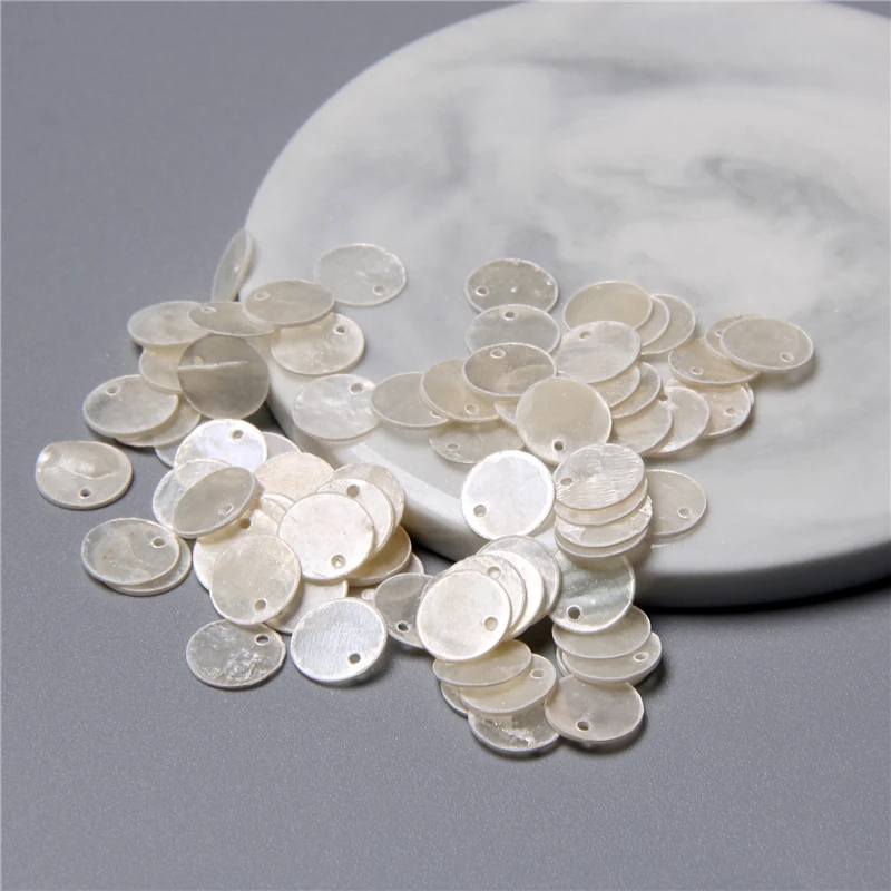 Natürliche transparente runde Muschelstücke für die Schmuckherstellung, Ohrringe, lose Bulk-Muschel-Charm-Perlen, Zubehör, handgefertigter Schmuck zum Selbermachen – Detail 20