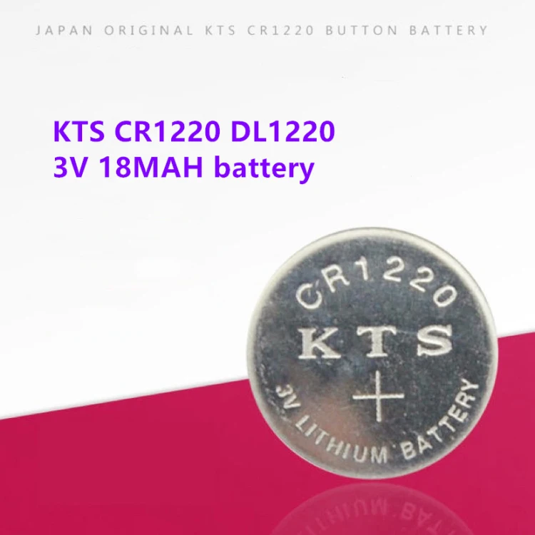 Japan Original 100pcs KTS CR1220 DL1220 3V 18mah lithium Battery Button Batteries for Computer motherboard Car key, Watch