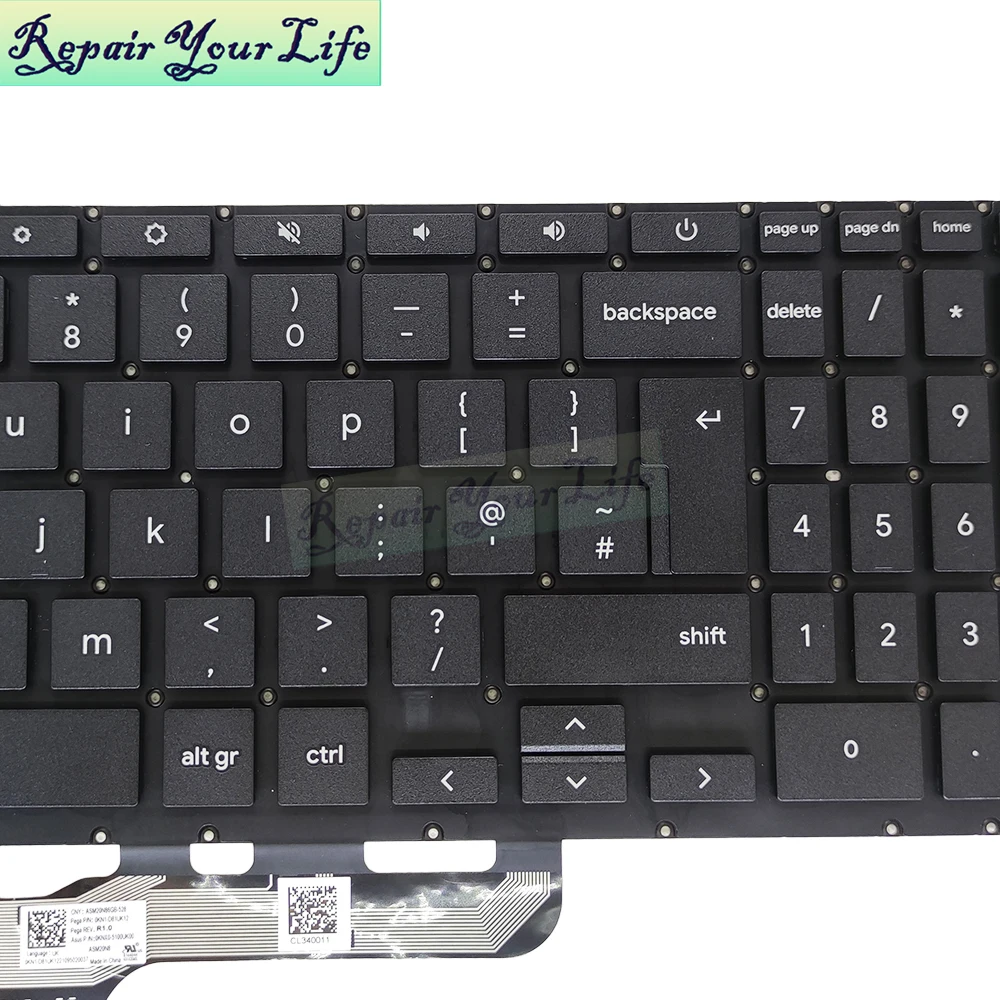 Imagem -02 - Genuíno Eua uk Inglês Teclado para Asus Chromebook Cx1 Cx1400 Flip 15.6 0knx05100uk00 0kn1-d81uk12 Cv1us12 2103us00 Novo Quente