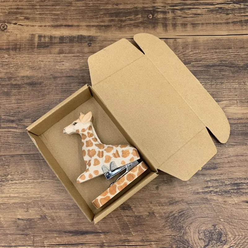 Cute Creative Handmade Woodcarving 3D Animal Flamingo Stapler Mini Wood Stapler Send staples Office Learning Desktop Decoration