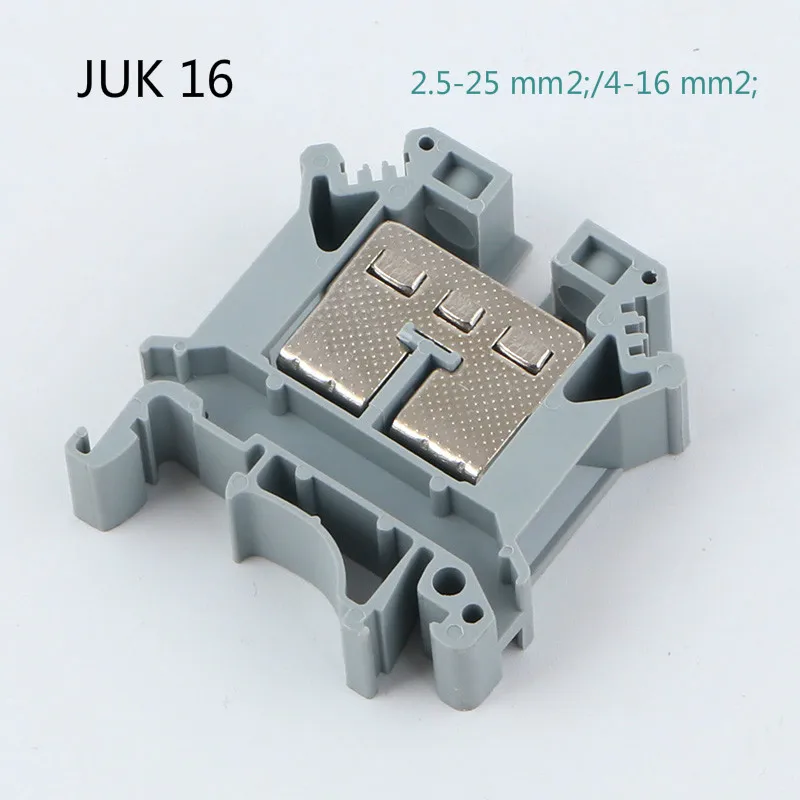 

10pcs Type UK16N Din Mount Universal Wiring Conductor Connector 12-4 AWG Thin Modular Screw Terminal Blocks UK-16 N