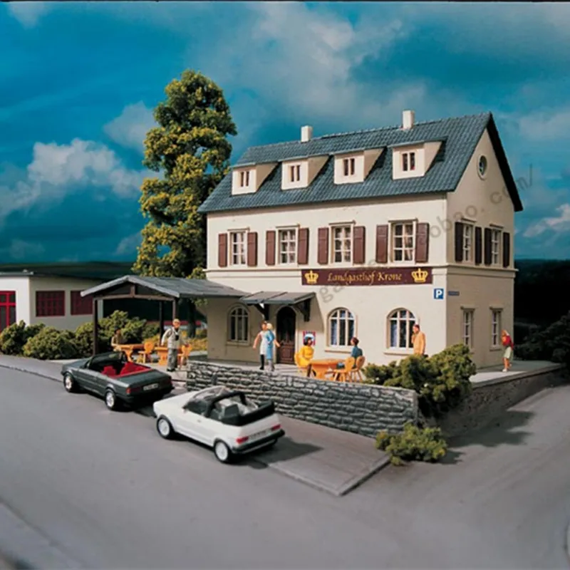 HO scale 1:87 Train Model Town Hotel Architectural Model DIY Model Making Railway Sand Table Scene Matching ABS Assembly