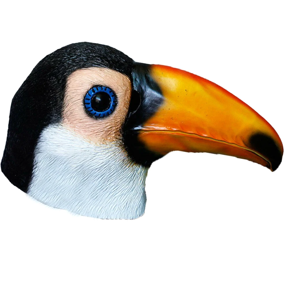 Latex Full Head Animal Bird Toucan Mask Halloween Fancy Dress Up Carnival Party Masks