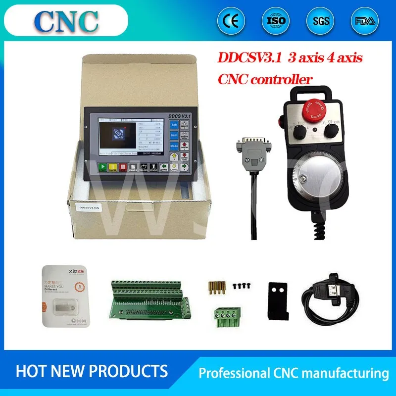 New upgrade CNC kit offline ddcsv3.1 DDCSV4.1 motion control system 3-axis 4-axis cnc controller emergency electronic handwheel