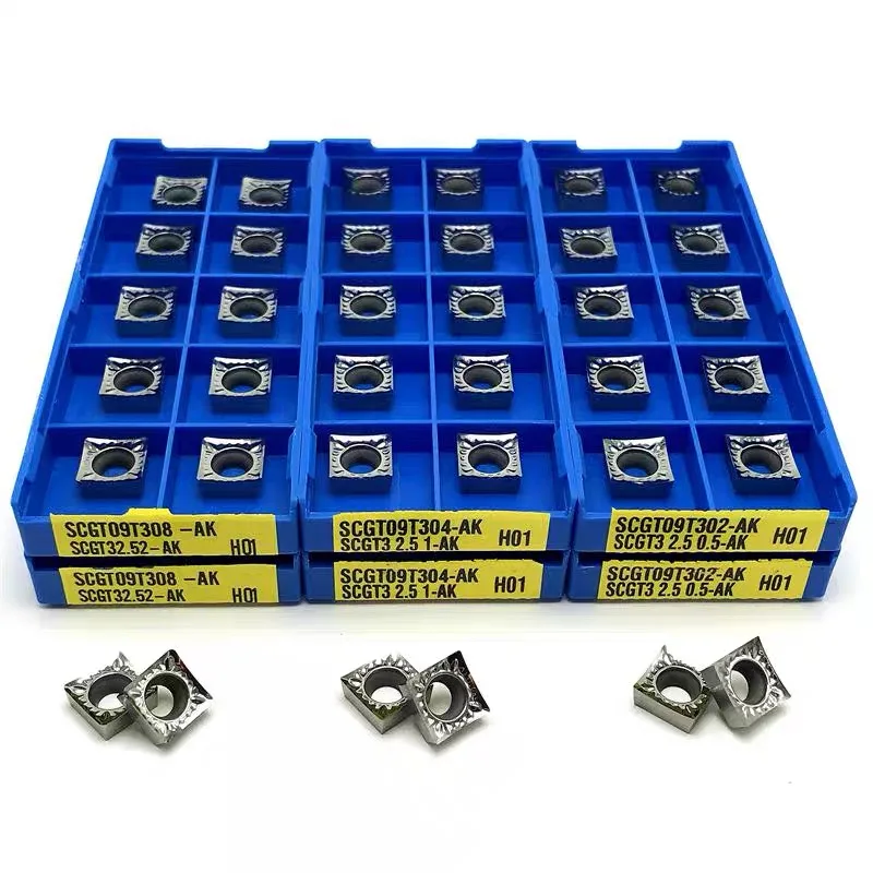 10 unidades SCGT09T304 AK H01, inserto de aluminio en Metallo Duro Lama Circolare SCGT 120404, Tornio cnc Taglierina di Ra