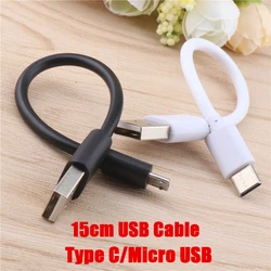 Kabel Micro USB typu C 15cm krótkie szybkie ładowanie dla Samsung Xiaomi Huawei Android telefon synchronizacja przewód danych kabel adaptera USB