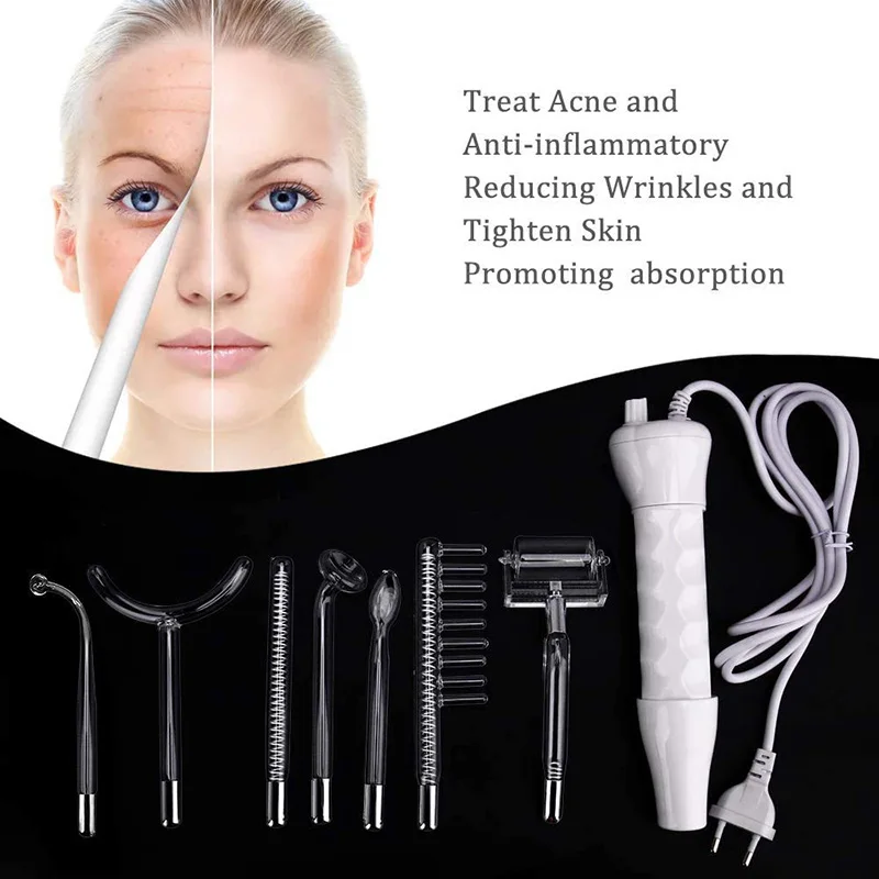 High Frequency Beauty Machine Portable High Frequency Skin Therapy Wand for Acne Treatment Skin Tightening Spot Wrinkles Remover