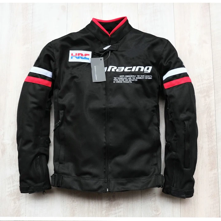 

Summer Hrc Racing For Honda Team Black Jacket Motorcycle Race Mesh Breathable Cloth Riding Jacket with Protectors