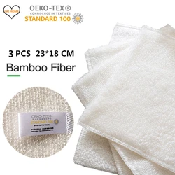 3PCS Brand bamboo fiber dishwashing cloth Eco-friendly double-thickness kitchen towel non-stick oil rag white cleaning cloth