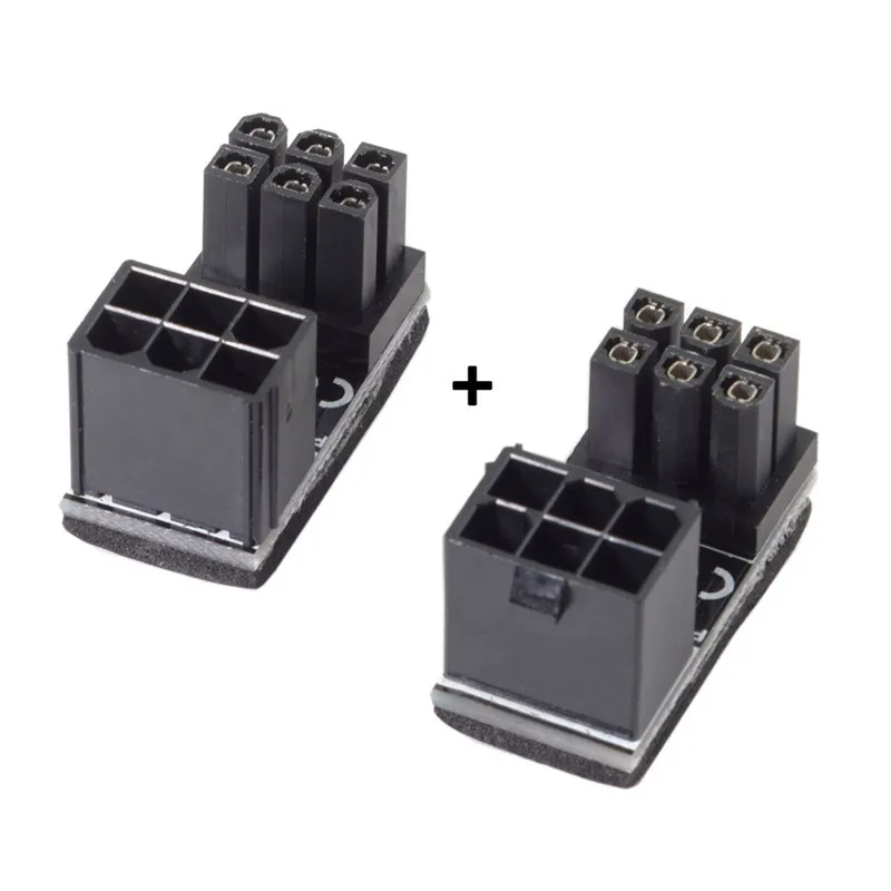 180 Degree Angled ATX Female 6Pin to Male 6pin Power Adapter for Desktops Graphics Card