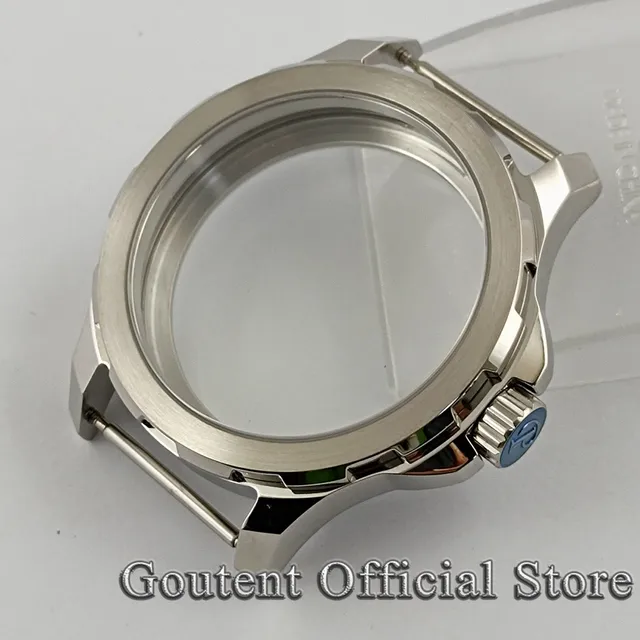Goutent 44mm ETA 6497 6498 Szafirowe Szkło Kryształowe Zegarek z Ręcznym Naciągiem Koperta Szkiełko Dna Koperty ST3600
