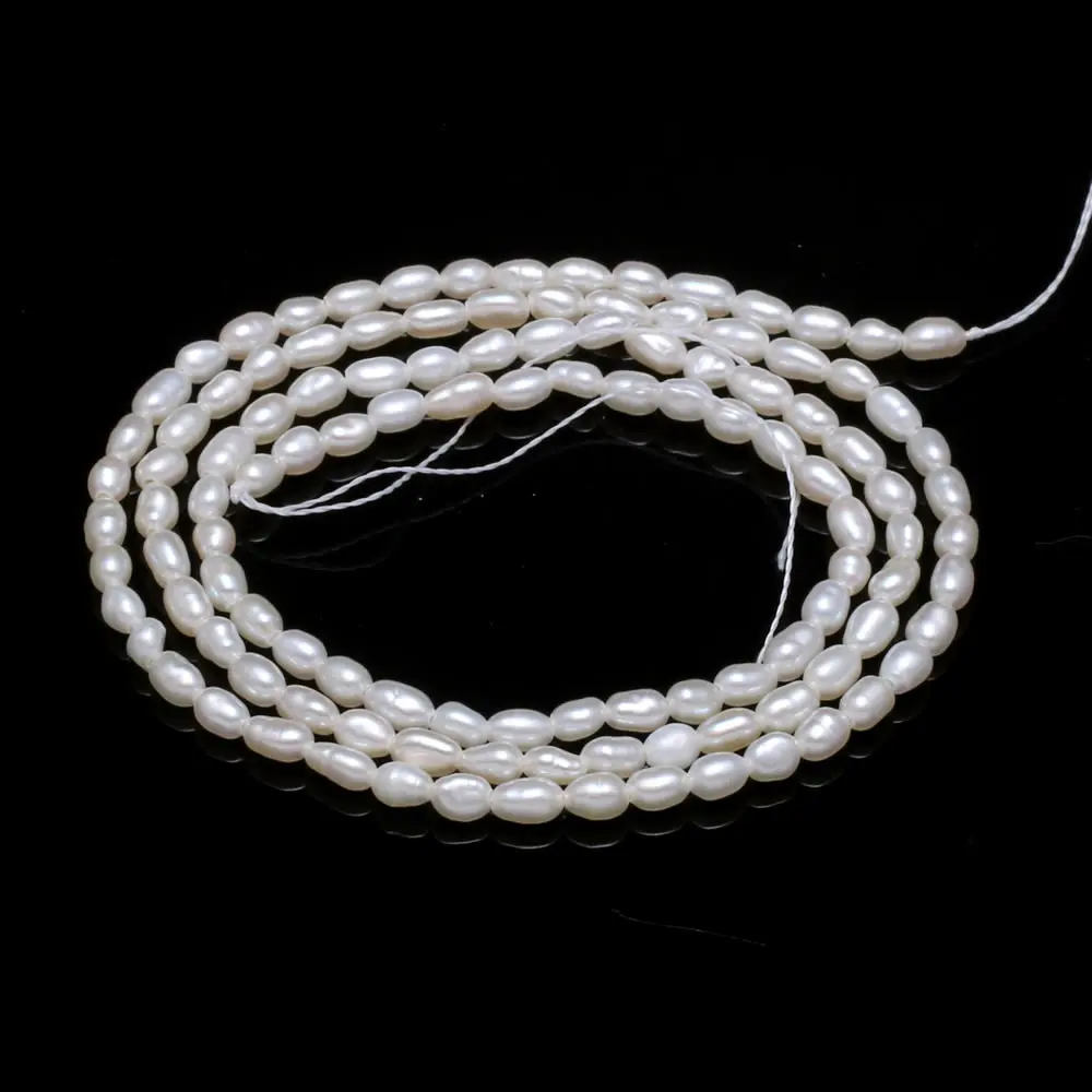 

AAA Rice Shaped Pearl Beads Natural Freshwater Pearls For Necklace Bracelet Jewelry Making DIY For Women Size 2.0-2.5mm