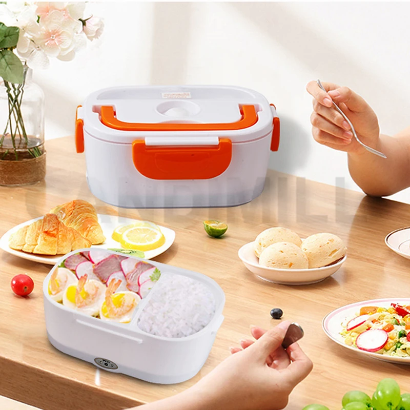 CANDIMILL Portable Electric Heating Lunch Box Food Heater Warmer Container Home Office Tableware Set 12V 110V 220V