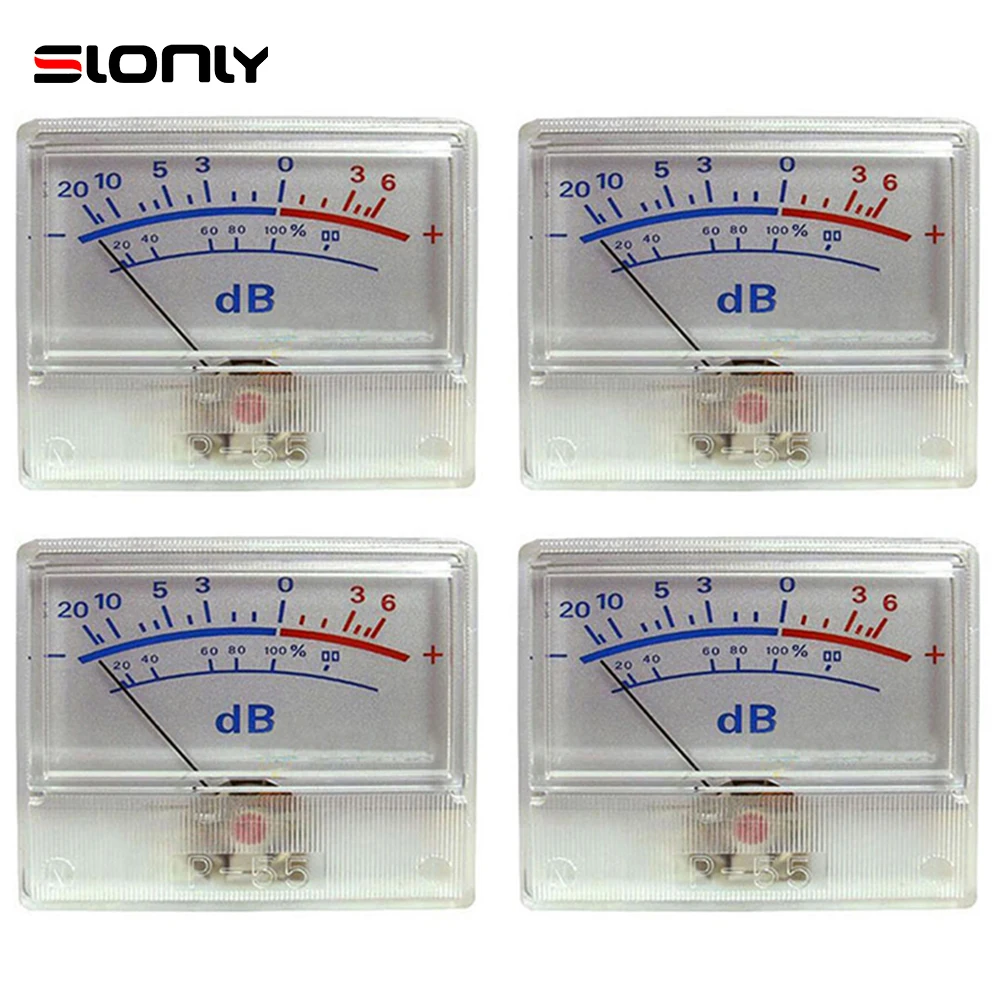 

4pcs P-55 High-precision VU Meters Head Audio DB Level Meter Power Amplifier amp DAC Pre-level Power Sound Pressure Meter