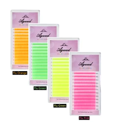 Color False Eyelashes Fluorescent Pink Green Yellow Orange Eyelash Extensions Glow in the Dark lashes Christmas New Year Makeup