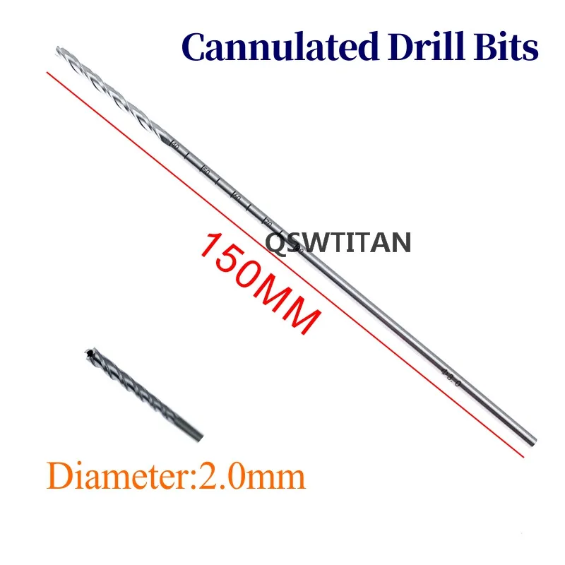 Stainless steel 2.0mm-3.5mm Cannulated Drill Bits Hollow Veterinary Orthopedics Instruments