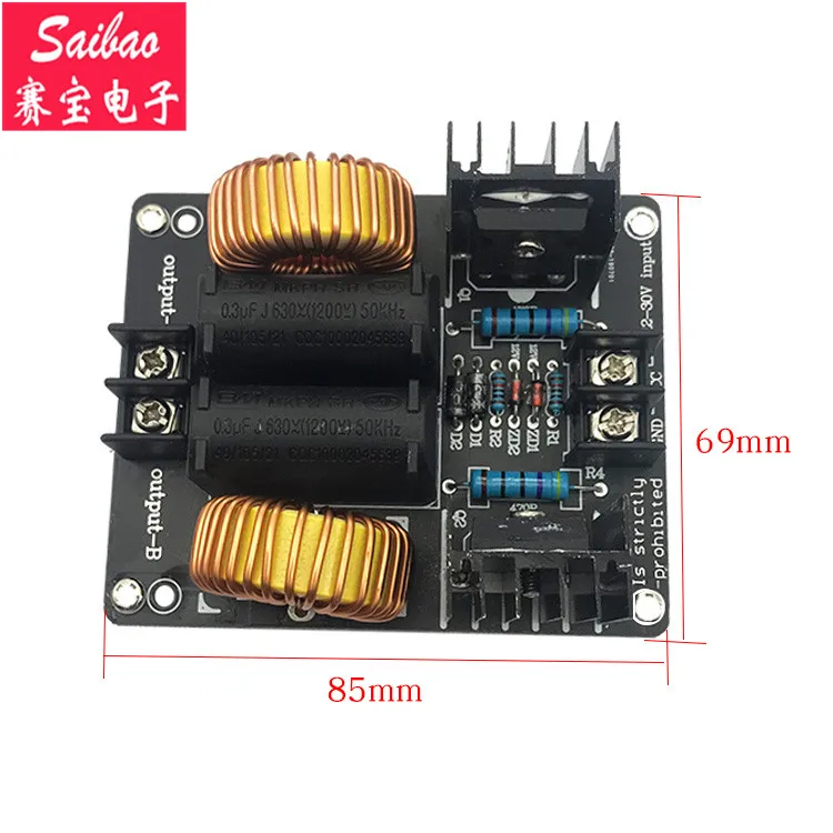 ZVS Tesla Coil Power Supply No Tap ZVS Tesla Coil แหล่งจ่ายไฟแรงดันไฟฟ้าเครื่องกำเนิดไฟฟ้าไดรฟ์ Plat