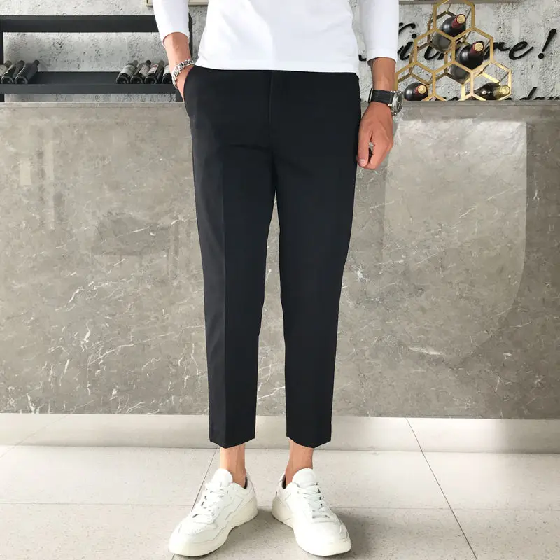 Capri Dress Pants Men Casual Long Pants Spring Slim Fit Pants Men Dress Pants Plus Size Classic Suit Pant Men Office Trousers