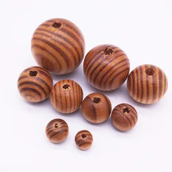 Straight Hole Pine Wood Beads Natural Eco-Friendly Spacer Loose Beads DIY Bracelet Necklace Making Crafts Jewelry Accessories