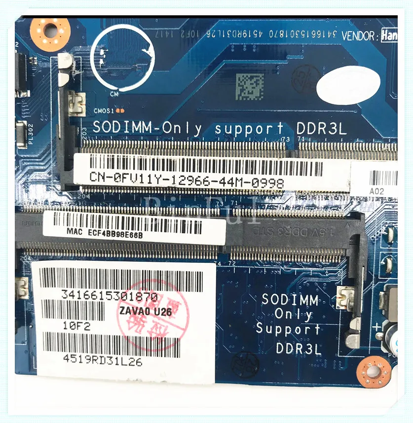 Placa base 0FV11Y FV11Y para portátil, placa base ZAVC0 CN-0FV11Y con SR1EB LA-B012P CPU 5447, funciona bien, para Dell 5442, 5542, 5547, 100%