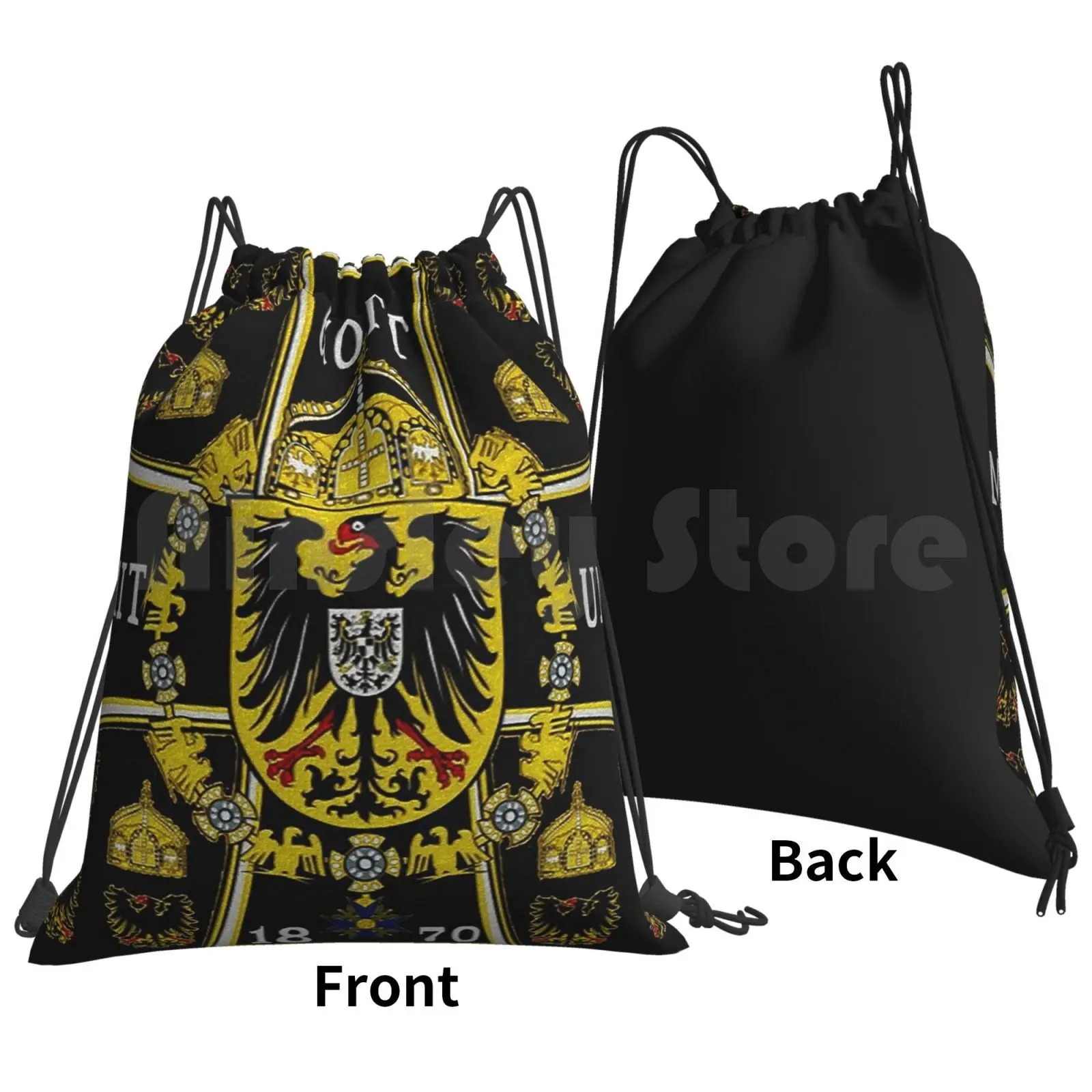 German Kaiser Imperial Flag Backpack Drawstring Bag Riding Climbing Gym Bag German Vintage Germany Kaiser Wilhelm Flag