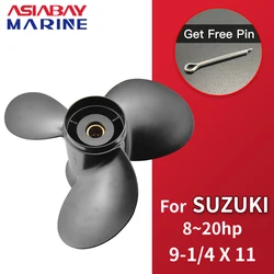 Outboard Propeller For Suzuki 9.9hp 15hp 9 1/4 *11 Boat Motor Aluminum Alloy Screw 3 Blade 10 Spline Ship Marine Engine Part