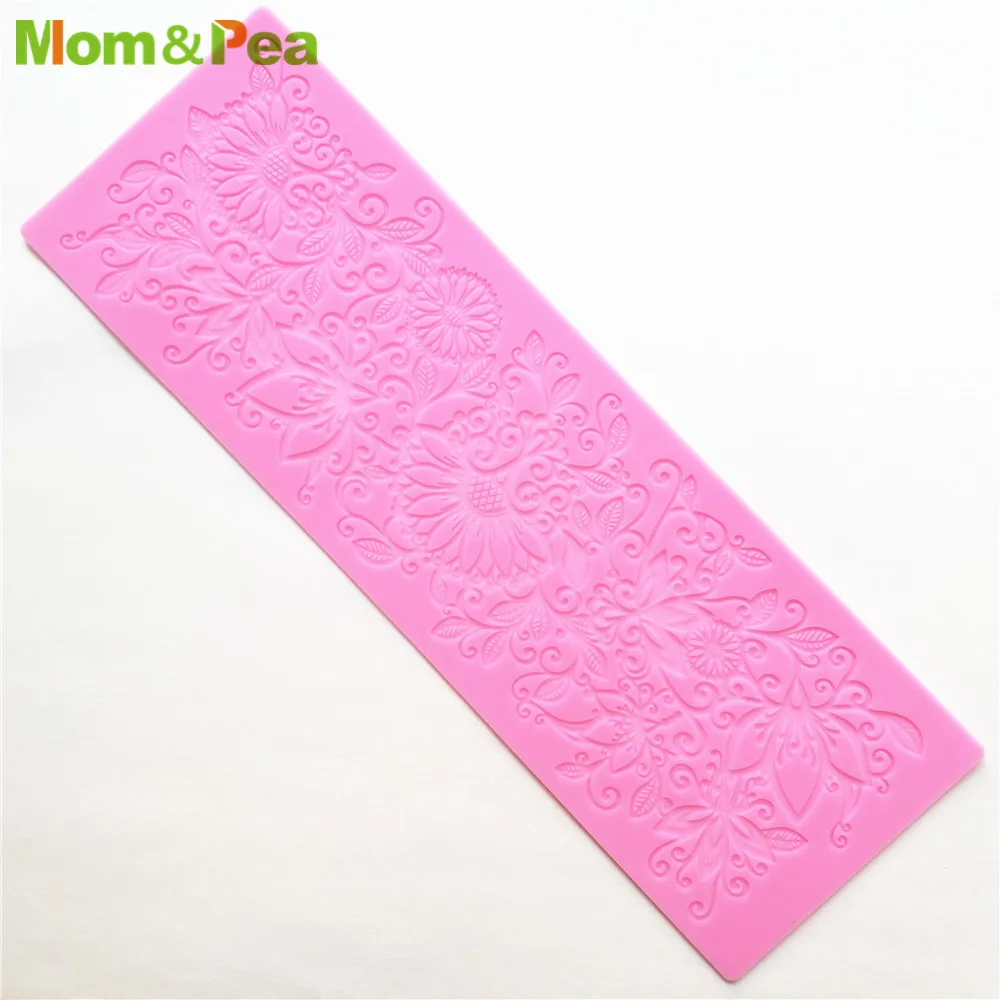 Mom & Pea-Cake 3D Lace Pad Mold, Decoração Do Bolo, Fondant Mold, Food Grade Silicone Mold, GX307-17