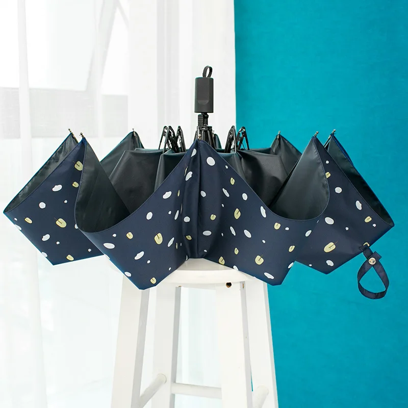 

Three fold umbrella women folding rain and sun dual-use umbrella small fresh sun umbrella vinyl sun umbrella sunscreen