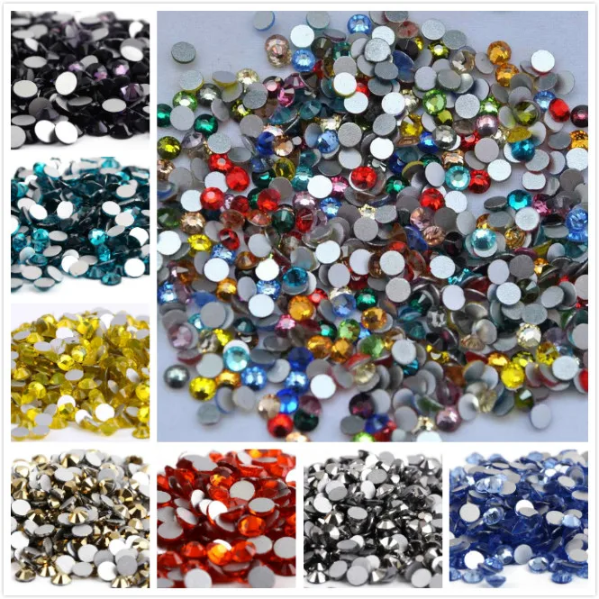 SS2,SS3,SS4,SS34Crystal Non Hotfix Rhinestone Super Bright Glass Strass 3D Nail Art Decoration