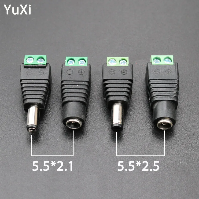 

YuXi DC Plug 12V 5.5*2.1mm 5.5*2.5 mm DC Power Male Female Plug Jack Adapter Connector for CCTV single color LED Light