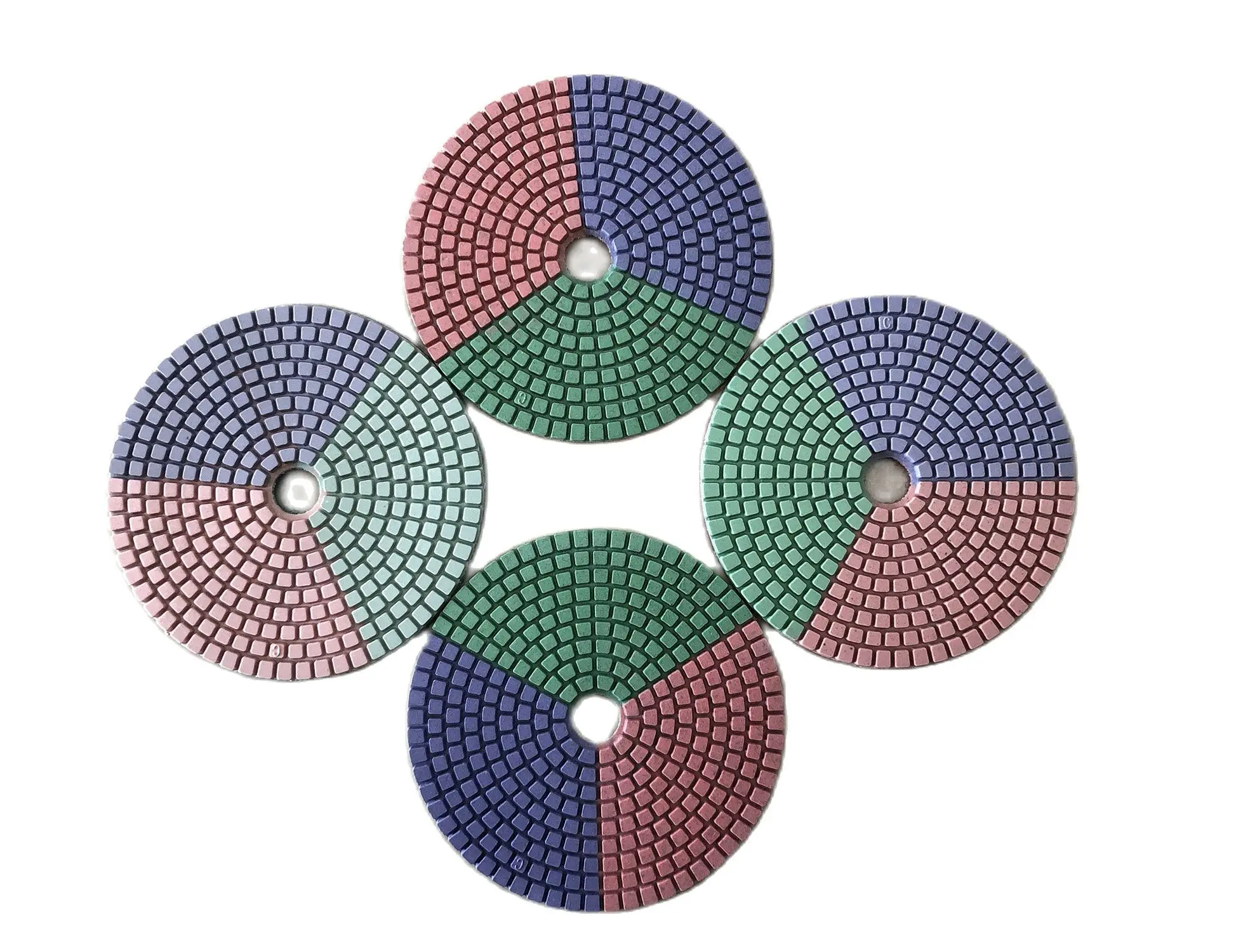 4 Inch 100mm Three Colors Abrasive Flexible Disc Diamond Wet Polishing Pad For Grinding Granite Stone Concrete Marble