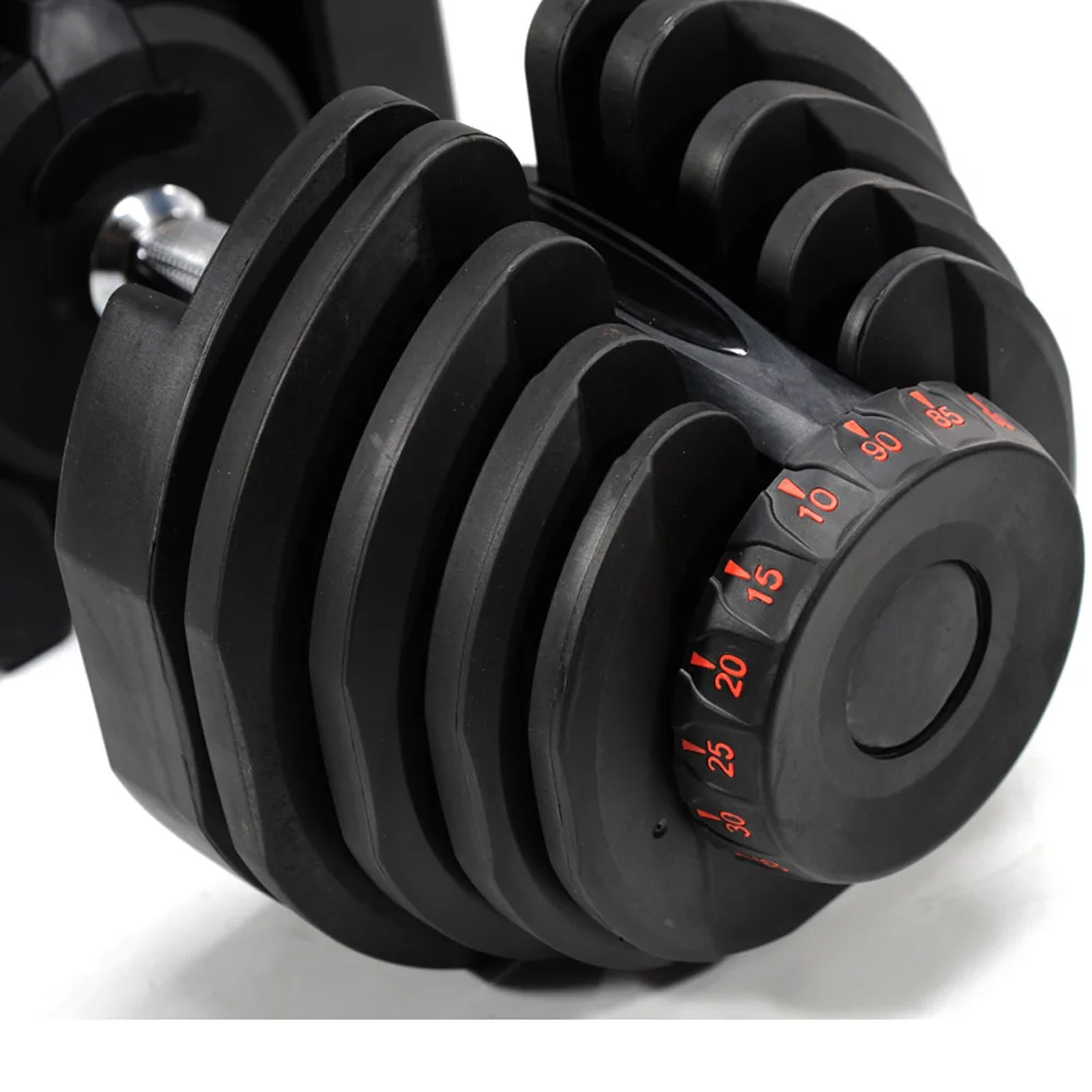 Adjustable 90lb/40kg Dumbbell Set 10~90lb Adjustment Rubber Cover Anti-Skidd ​Iron Workout Weights Exercise Gym Fitness Dumbell