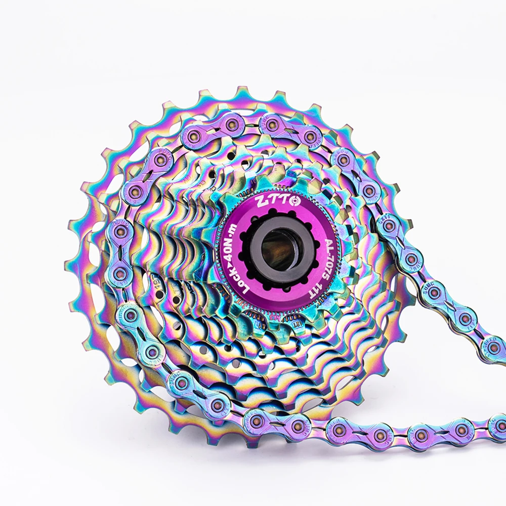 Regenboog Racefiets 11 Speed Groepset Kleurrijke 11 S SLR2 Cassette 11-28T/32T/34T/36T Freewheel X11SL Regenboog Ketting Voor Shimano